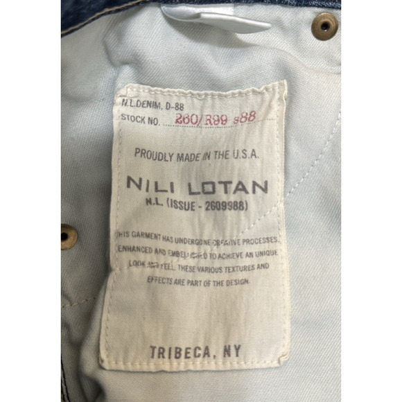 Nili Lotan Violette Jeans Wide Straight Leg Patchwork Casual, 25 - Modified - Picture 13 of 14